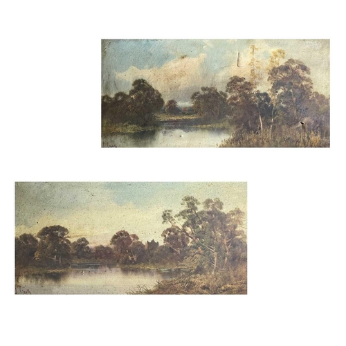 1493 - A. CROOTH? Two similar framed early 20th century oils on canvas, each landscape painted by the same ... 