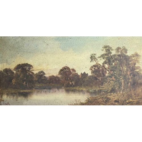 1493 - A. CROOTH? Two similar framed early 20th century oils on canvas, each landscape painted by the same ... 