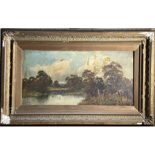 1493 - A. CROOTH? Two similar framed early 20th century oils on canvas, each landscape painted by the same ... 