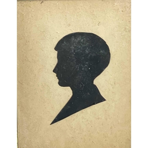 1494 - Frank PALOU (XIX), etching, handsigned, framed, 38cm x 45cm, two small framed silhouettes and a humo... 