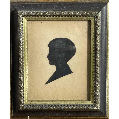 1494 - Frank PALOU (XIX), etching, handsigned, framed, 38cm x 45cm, two small framed silhouettes and a humo... 