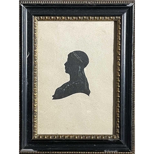 1494 - Frank PALOU (XIX), etching, handsigned, framed, 38cm x 45cm, two small framed silhouettes and a humo... 