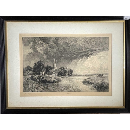 1503 - Thomas CHAUVEL, 'Summer Showers' etching after George VICAT-COLE R.A (1833-1893), signed, framed, 60... 