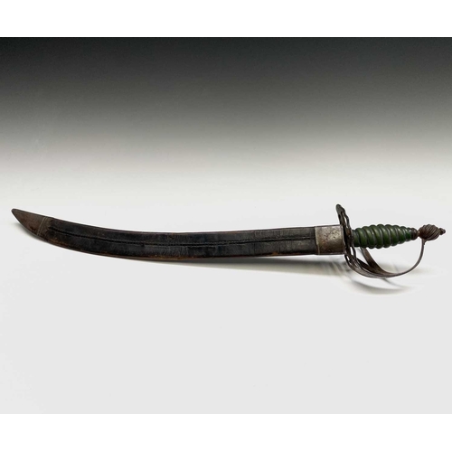 151 - A George III sword, by Cullen, Charing Cross, with green stained ivory grip, twist turned pommel and... 