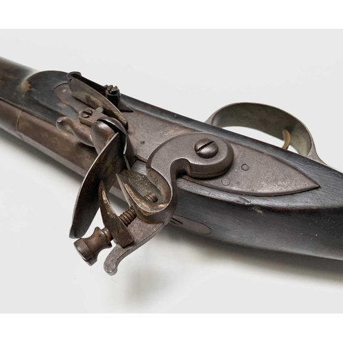 152 - A reproduction flintlock blunderbuss, with brass trigger guard, length 75cm.