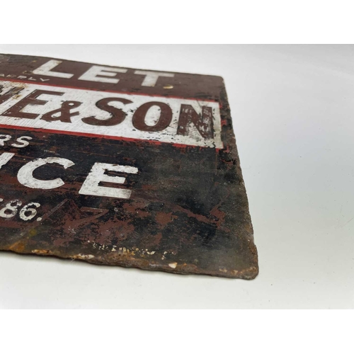 159 - South West Interest/Advertising - A 'W.H. Lane & Son Auctioneers Penzance' double sided 'To Let' sig... 