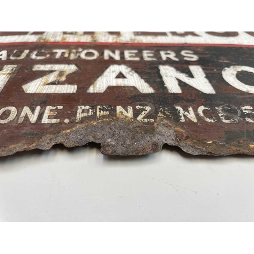 159 - South West Interest/Advertising - A 'W.H. Lane & Son Auctioneers Penzance' double sided 'To Let' sig... 