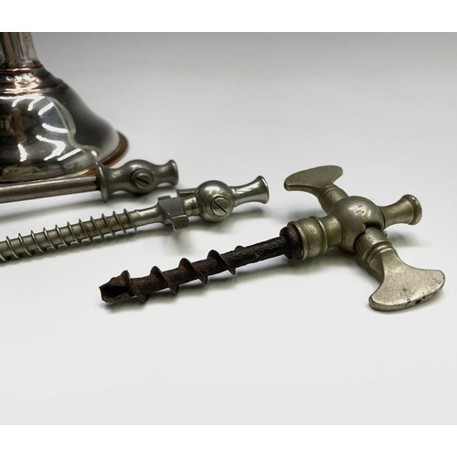 161 - A champagne tap, by Maw & Son, London, length 10cm, together with four other champagne taps, three p... 