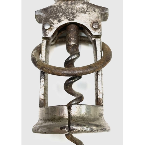 162 - A Thomason type corkscrew with bone handle and brush, height 17cm, together with a 19tg century ratc... 