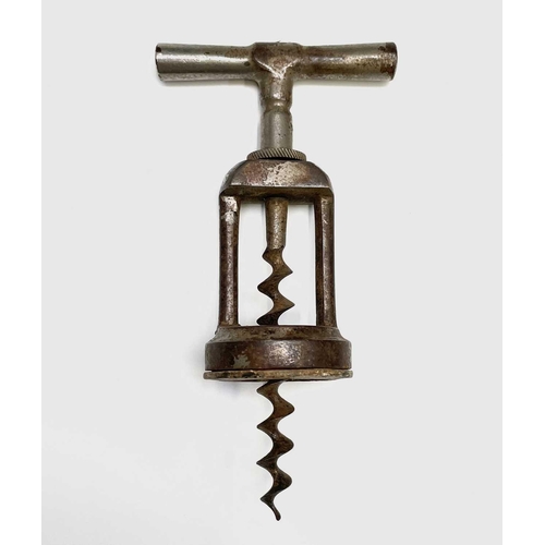 163 - A large collection of corkscrews, many 19th century, including some with brushes, folding bow type a... 