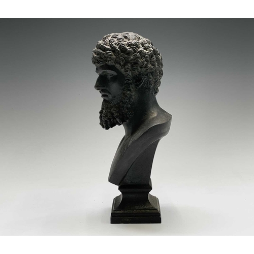 195 - A bronze bust of a bearded Greek philosopher, early 20th century, on a socle base, height 24.5cm. Pr... 