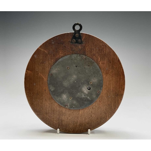 206 - An aneroid barometer, contained in a Cornish serpentine circular case, diameter 17cm, together with ... 