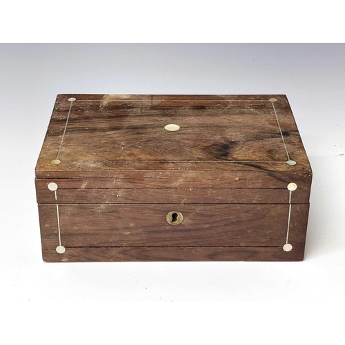 227 - Five George III mahogany and inlaid rectangular tea caddies, the largest width 21.5cm, together with... 