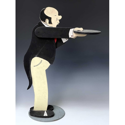 237 - A painted plywood dumb waiter, as a butler, on a circular base, height 87cm.