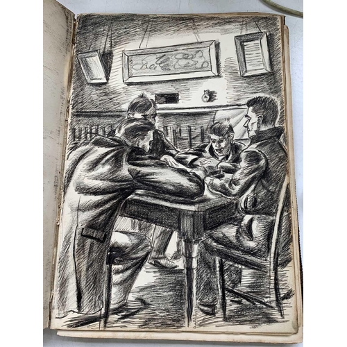 254 - WWII Naval interest. Wartime Naval Sketchbook by James Robinson who we believe may have served on HM... 