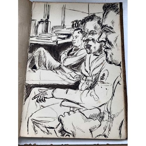 254 - WWII Naval interest. Wartime Naval Sketchbook by James Robinson who we believe may have served on HM... 