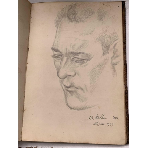 254 - WWII Naval interest. Wartime Naval Sketchbook by James Robinson who we believe may have served on HM... 