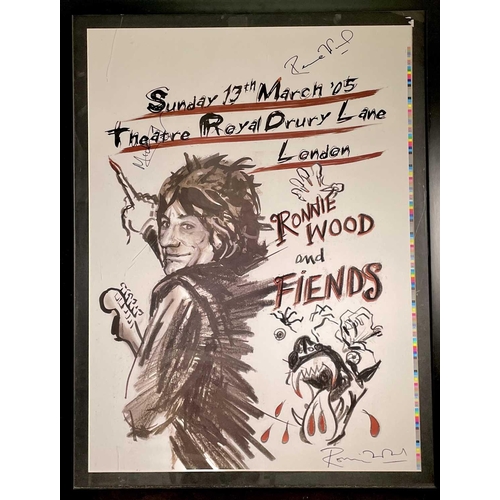 275 - Music/Rolling Stones/Autograph/Advertising Interest - A framed Ronnie Wood concert poster, 'Ronnie W... 