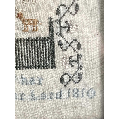 2802 - A George IV period sampler, worked by Elizabeth Wheatley aged eleven years, dated 1810, embroidered ... 