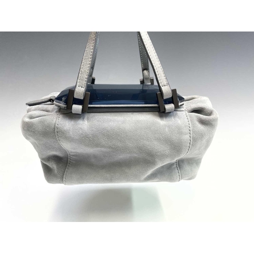 2833 - Fendi. To You Suede Mini Duffel Mirrored Handbag with dual handles, ruching and gunmetal hardware fr... 