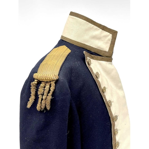 2858 - A late 18th to early 19th century British Naval Captain's tailcoat jacket. 46cm across back under ar... 