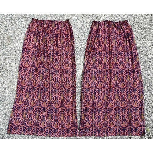 2859 - A pair of Sanderson fabric curtains, each 112X284cm, unlined.