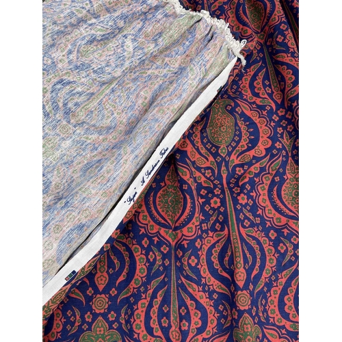 2859 - A pair of Sanderson fabric curtains, each 112X284cm, unlined.