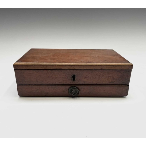 287 - A Winsor & Newton mahogany artists travel box, 19th century, with removable tray for watercolors and... 