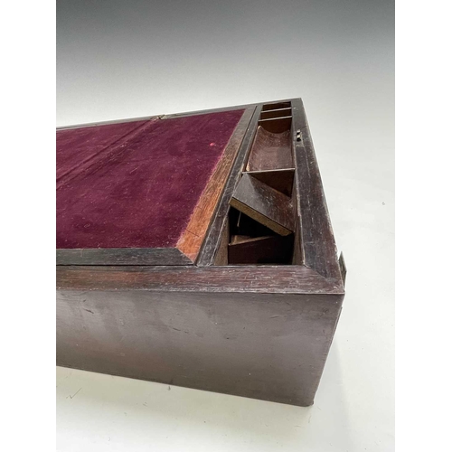 290 - A Victorian mahogany and cut brass inlaid writing slope, with fitted interior, width 46cm. Provenanc... 