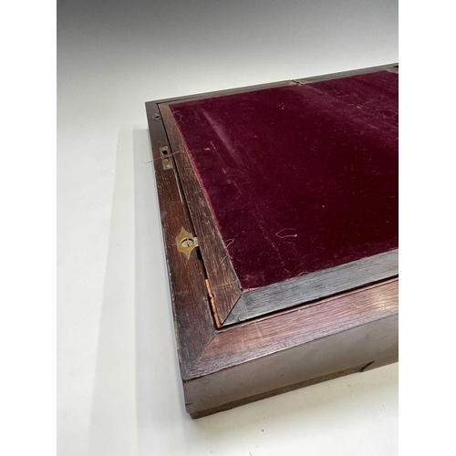 290 - A Victorian mahogany and cut brass inlaid writing slope, with fitted interior, width 46cm. Provenanc... 