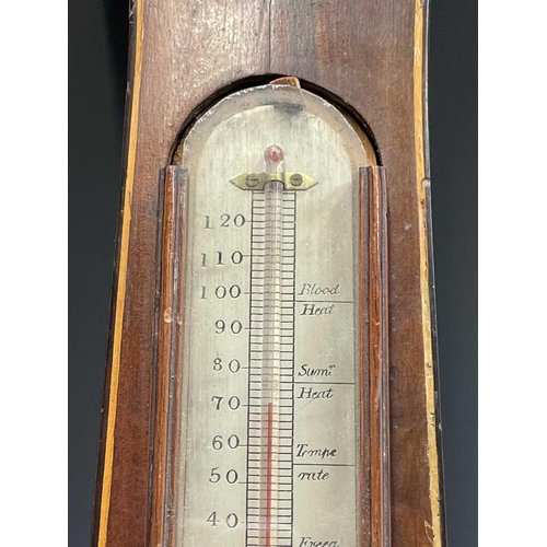 2906 - A George III mahogany wheel barometer, signed H. Semmons, Truro. Length 96.5cm. Provenance: Michael ... 