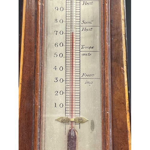 2906 - A George III mahogany wheel barometer, signed H. Semmons, Truro. Length 96.5cm. Provenance: Michael ... 