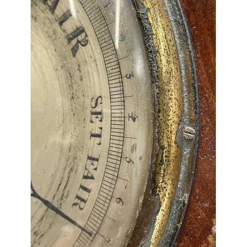 2907 - A George III mahogany wheel barometer, signed Alberna Scone Warrented Leeds. Height 96cm. Provenance... 