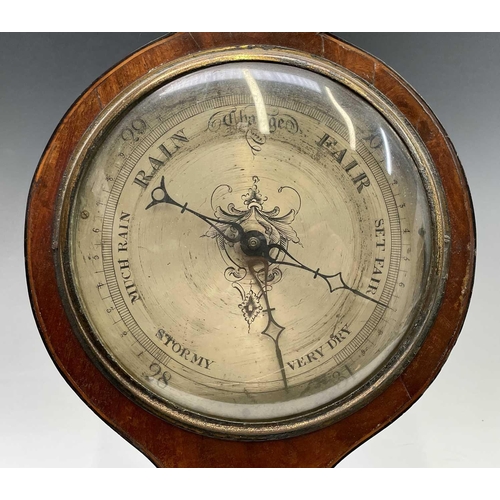 2907 - A George III mahogany wheel barometer, signed Alberna Scone Warrented Leeds. Height 96cm. Provenance... 