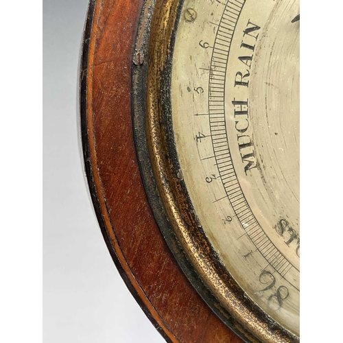 2907 - A George III mahogany wheel barometer, signed Alberna Scone Warrented Leeds. Height 96cm. Provenance... 