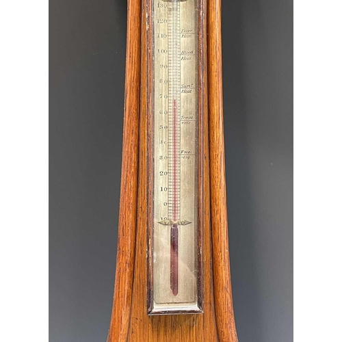 2908 - A Victorian rosewood wheel barometer, the silvered dial signed Beringer and Schwerer, Redruth, with ... 