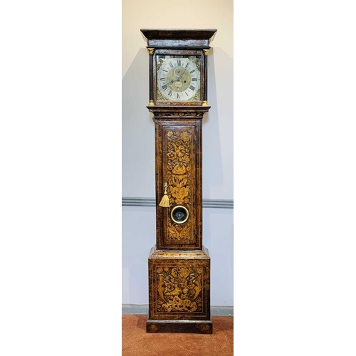 2919 - A walnut marquetry longcase clock, the early 18th century eight day movement signed 'Nat(haniel) Sed... 