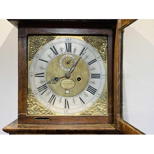 2919 - A walnut marquetry longcase clock, the early 18th century eight day movement signed 'Nat(haniel) Sed... 