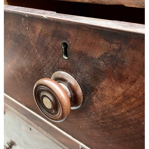 3009 - A Victorian mahogany chest of drawers, with a dummy central small frieze drawer above two short and ... 