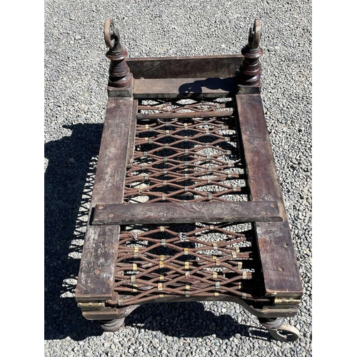 3034 - A Victorian mahogany military campaign bed, circa 1880, by Robinson & Sons of Ilkley, both stamped a... 