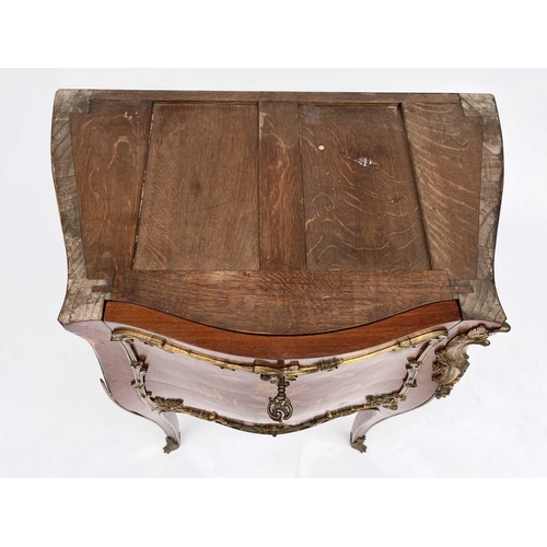 3038 - A French Louis XV style kingwood and marquetry small two drawer commode, circa 1900, with ormolu mou... 