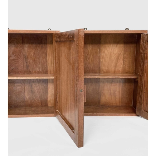 3042 - Two mid-century teak mirrored bathroom cabinets. Height 51cm, width 40.5cm, depth 15cm.