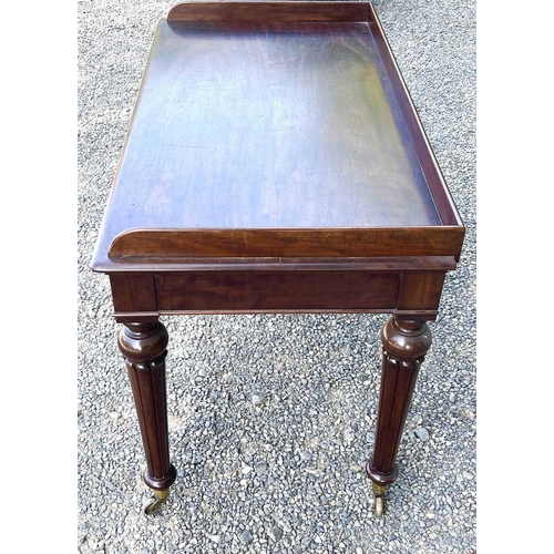 3049 - An early Victorian mahogany tray-top writing table or washstand, in the Gillows taste, fitted two fl... 