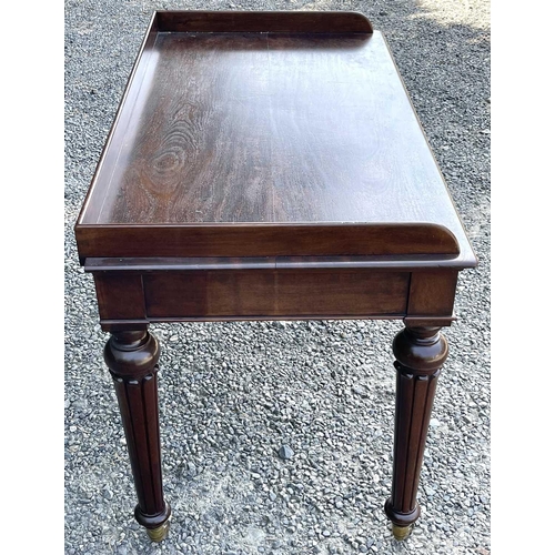 3049 - An early Victorian mahogany tray-top writing table or washstand, in the Gillows taste, fitted two fl... 