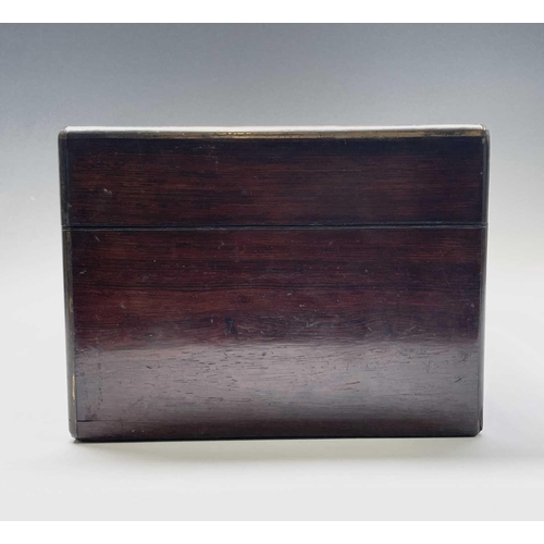 305 - A Victorian rosewood and brass inlaid vanity box, with partially fitted interior, width 32cm. Proven... 