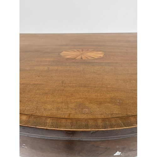 3093 - A George III mahogany D shape fold top card table. Height 73cm, width 91cm, depth 48cm. Provenance: ... 