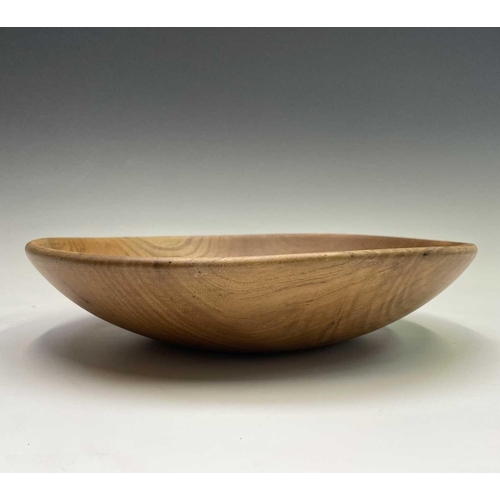 3100 - A Robin Nance turned elm bowl, stamped Robin Nance St Ives, diameter 41cm, together with a similar s... 