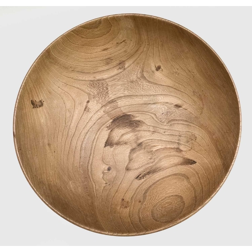 3100 - A Robin Nance turned elm bowl, stamped Robin Nance St Ives, diameter 41cm, together with a similar s... 