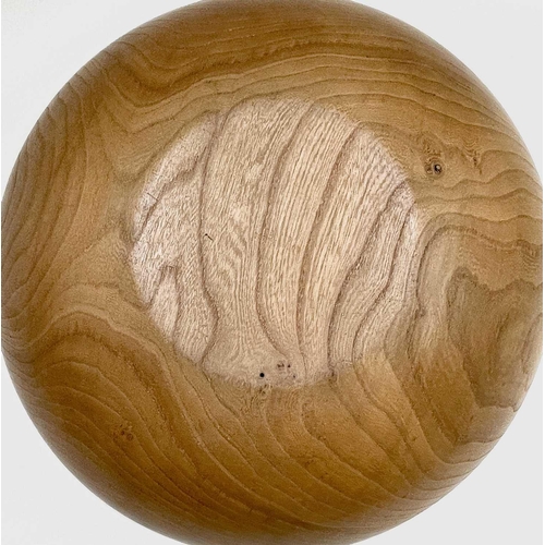 3100 - A Robin Nance turned elm bowl, stamped Robin Nance St Ives, diameter 41cm, together with a similar s... 