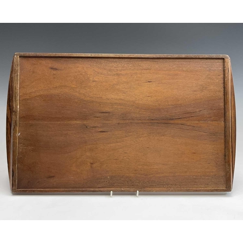 3101 - A Robin Nance walnut and veneered tea tray, rectangular, stamped Robin Nance St Ives D. Care, 55X34c... 